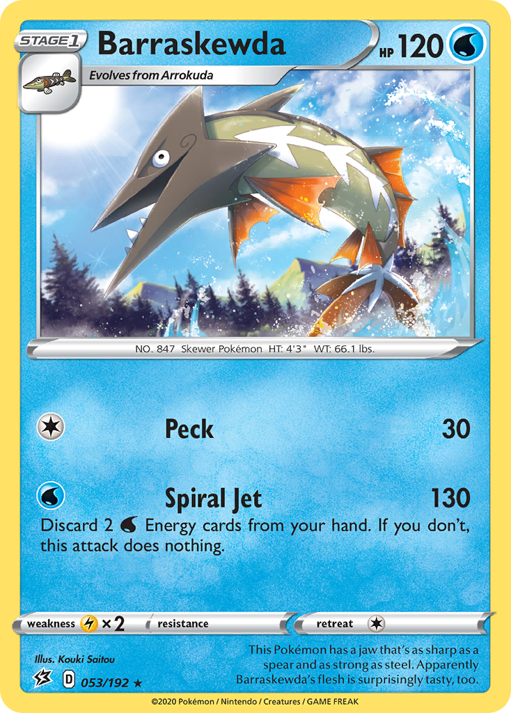 Barraskewda (53/192) - Rebel Clash Pokémon Card