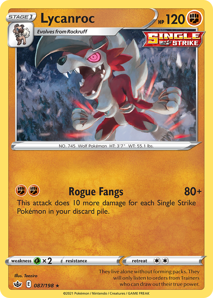 Lycanroc (87/198) - Chilling Reign Pokémon Card