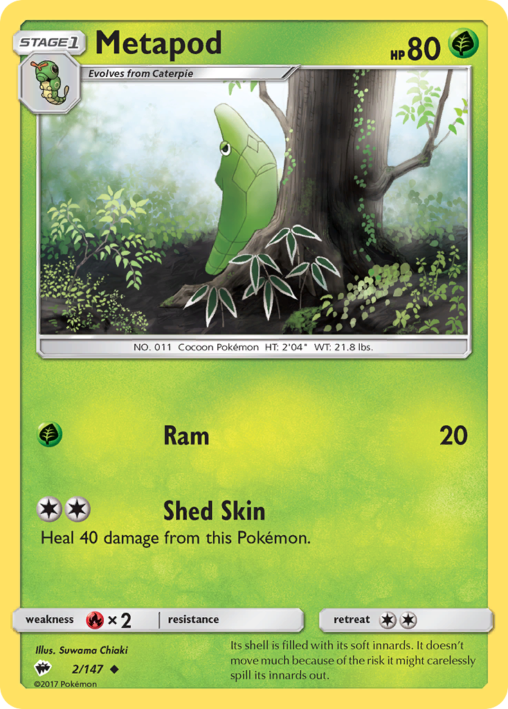 Metapod (2/147) - Burning Shadows Pokémon Card