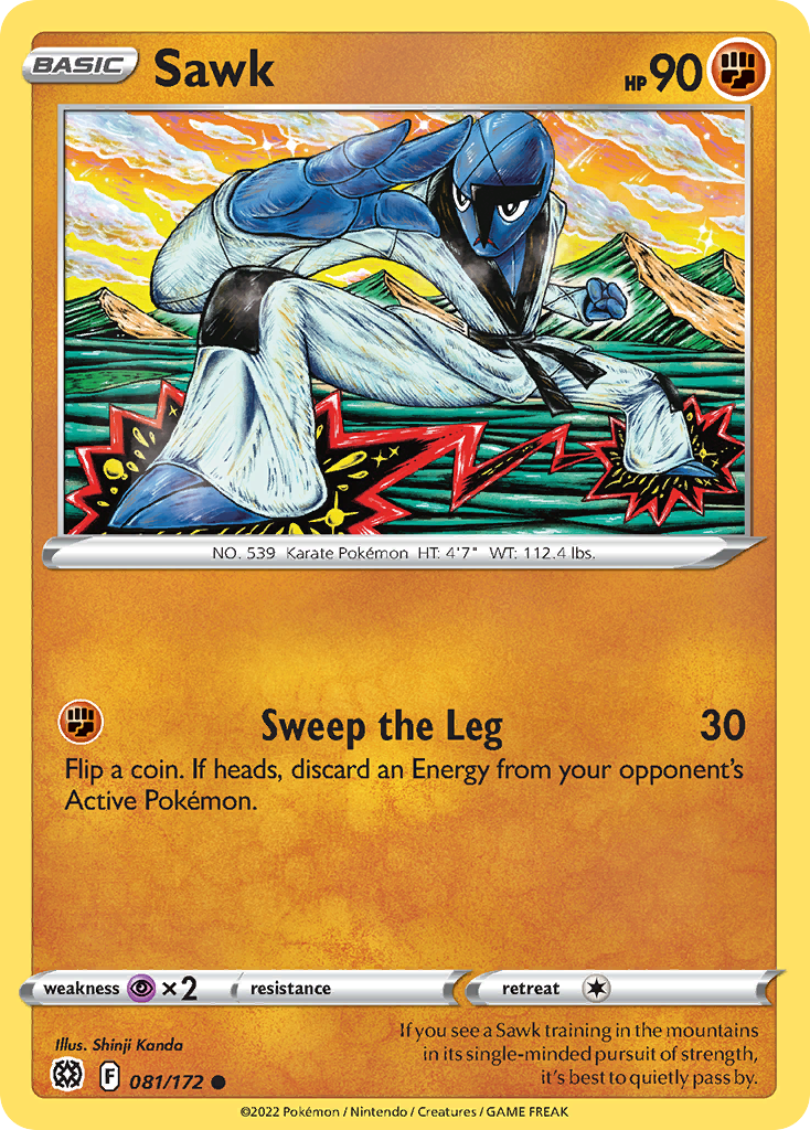 Sawk (81/172) - Brilliant Stars Pokémon Card