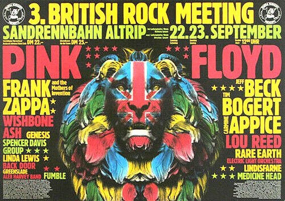 Pink Floyd British Rock Meeting 1973 Concert Poster