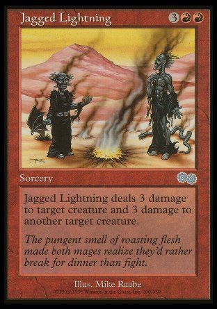 Jagged Lightning (Urza's Saga) Trading Card