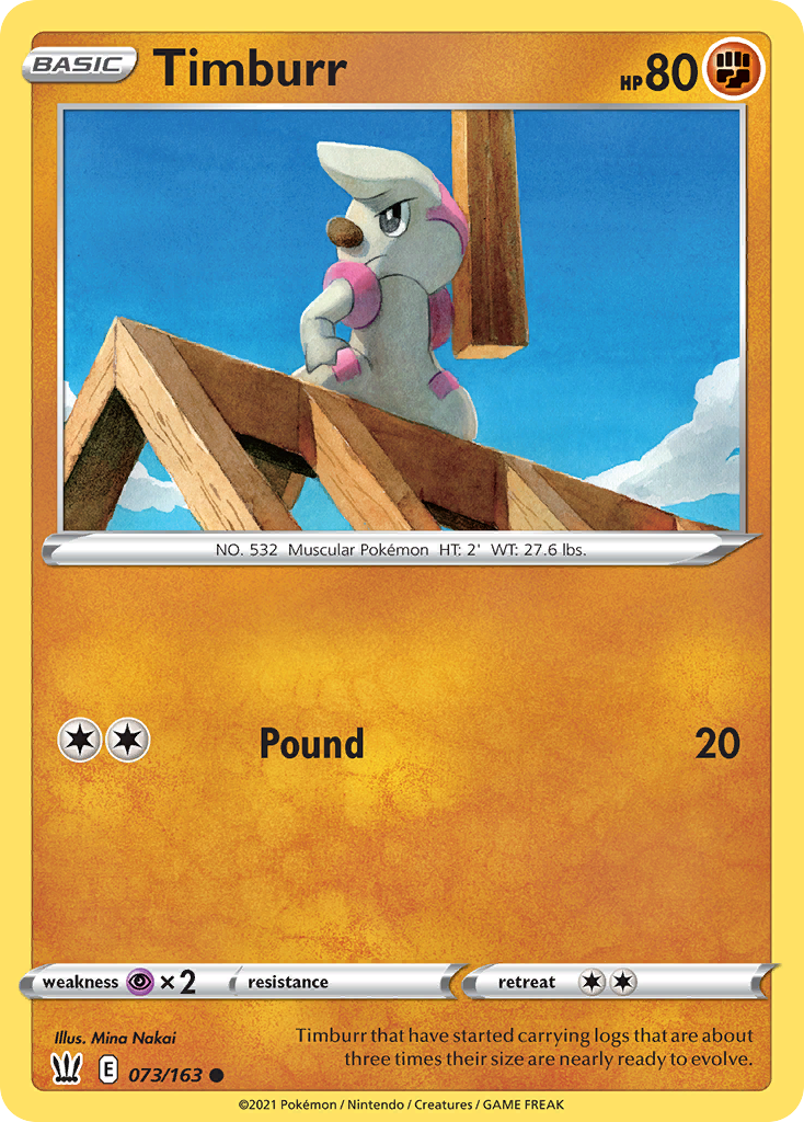 Timburr (73/163) - Battle Styles Pokémon Card