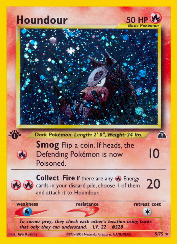 Houndour (5/75) - Neo Discovery Pokémon Card