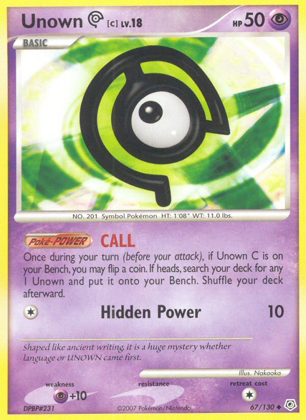 Unown [C] (67/130) - Diamond & Pearl Pokémon Card