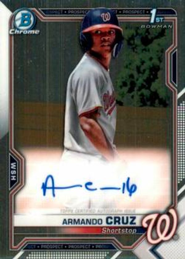 Armando Cruz 2021 Bowman Chrome - Prospect Autographs Baseball #CPA-AC