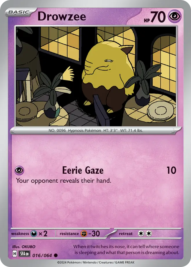 Drowzee (16/64) - Shrouded Fable Pokémon Card