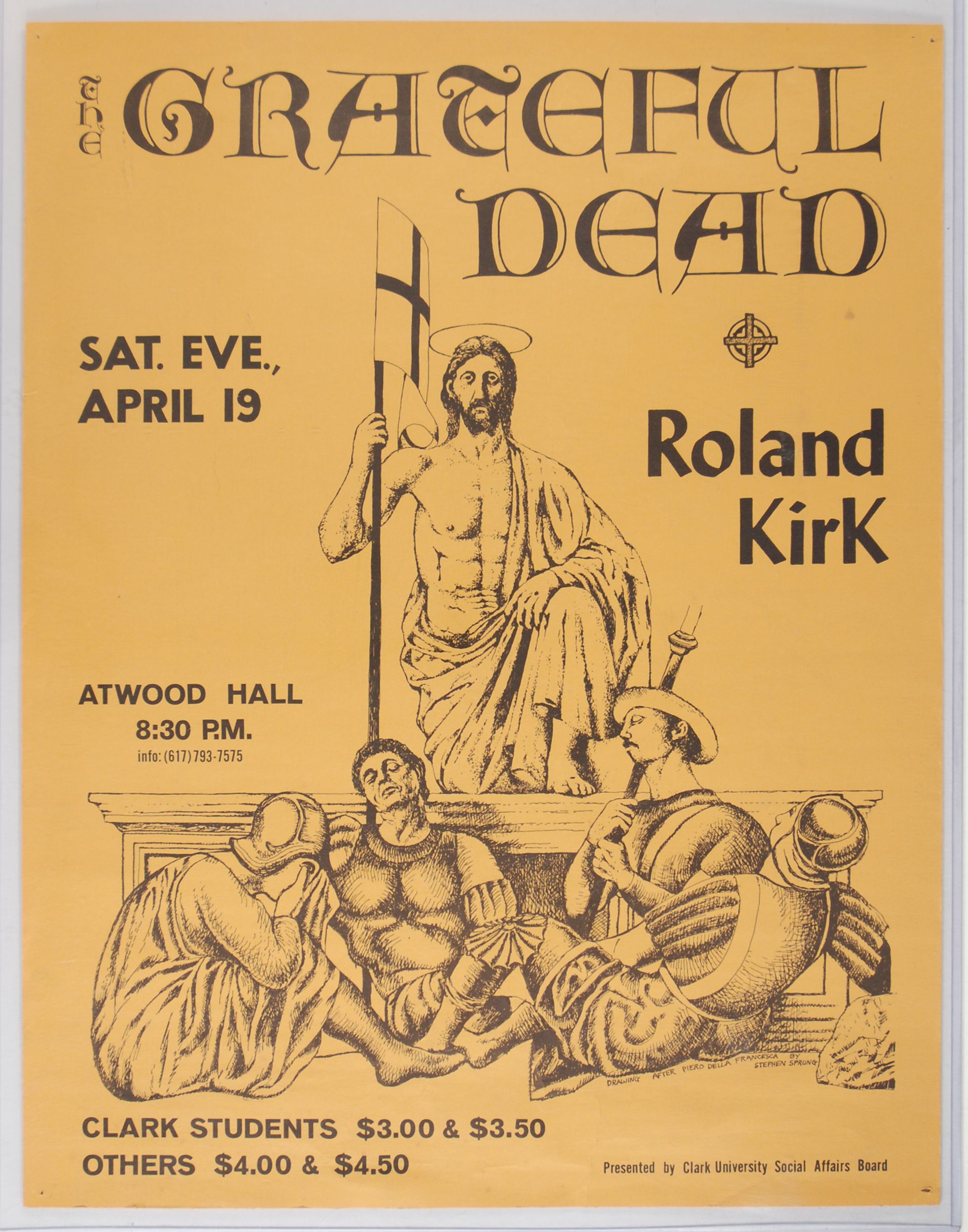 Grateful Dead Atwood Hall Clark University 1969 Concert Poster