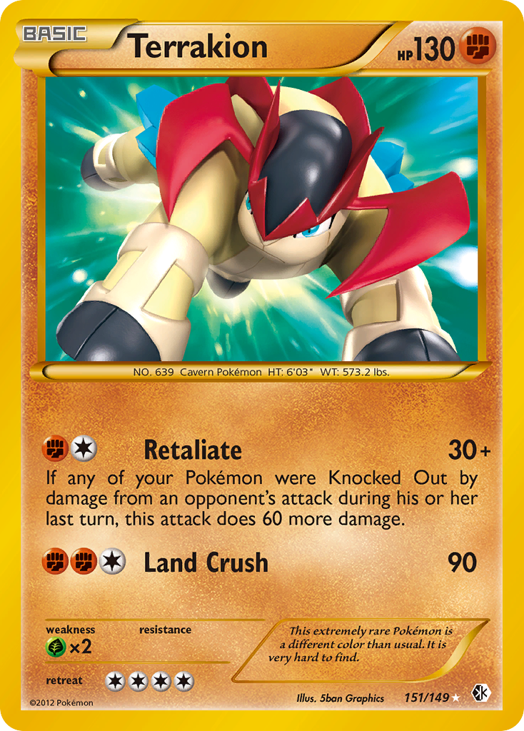 Terrakion (151/149) - Boundaries Crossed Pokémon Card