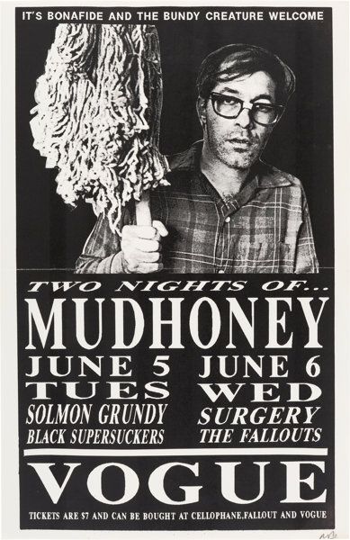 Mudhoney Vogue Theatre 1990 Concert Poster