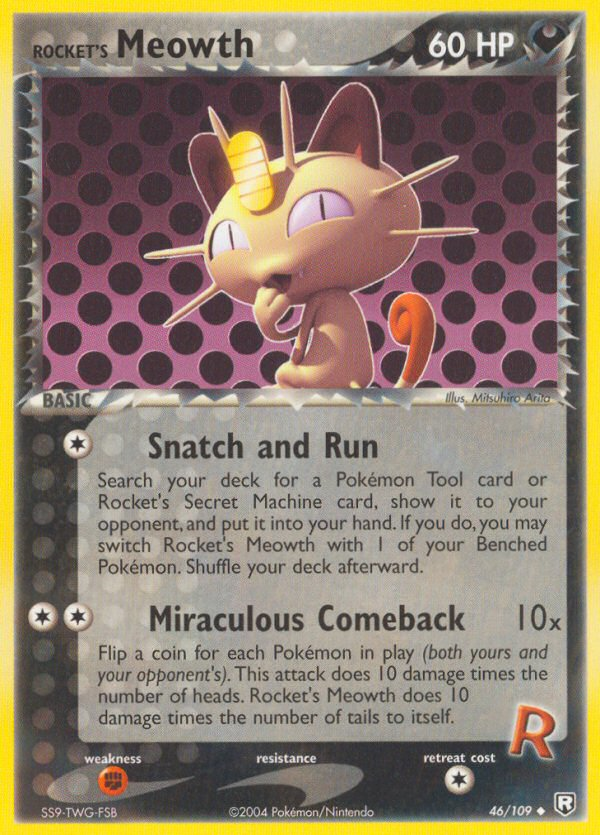 Rocket's Meowth (46/109) - Team Rocket Returns Pokémon Card