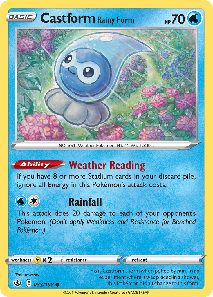 Castform Rainy Form Pokémon Card