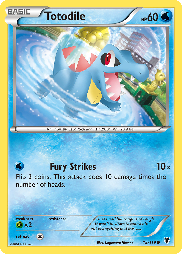 Totodile (15/119) - Phantom Forces Pokémon Card