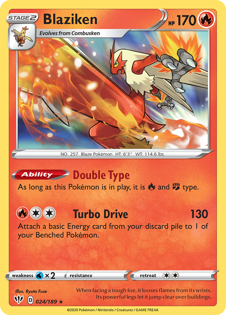 Blaziken (24/189) - Darkness Ablaze Pokémon Card