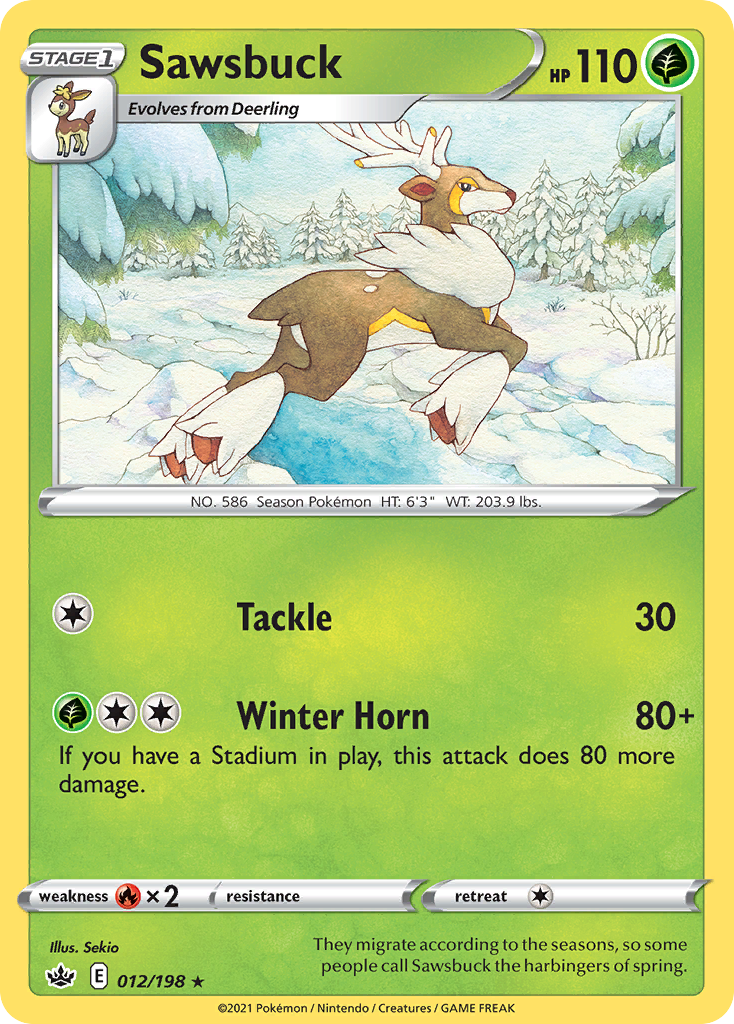 Sawsbuck (12/198) - Chilling Reign Pokémon Card