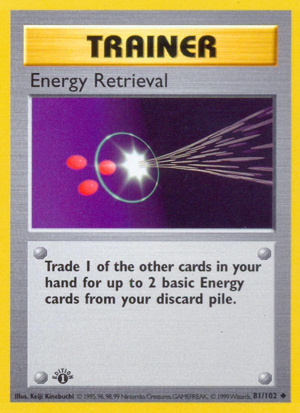 Energy Retrieval (Trainer) (81/102) - Base (1st Edition) Pokémon Card