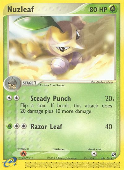 Nuzleaf (48/100) - Sandstorm Pokémon Card