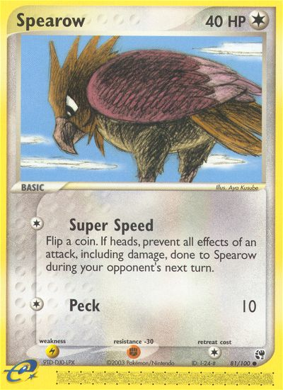 Spearow (81/100) - Sandstorm Pokémon Card