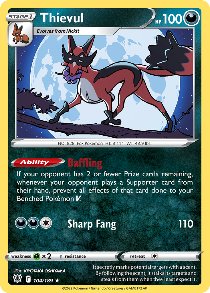 Thievul (104/189) - Astral Radiance Pokémon Card