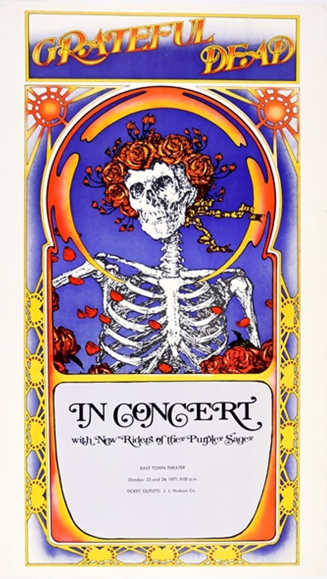 Grateful Dead East Town Theater 1971 Concert Poster