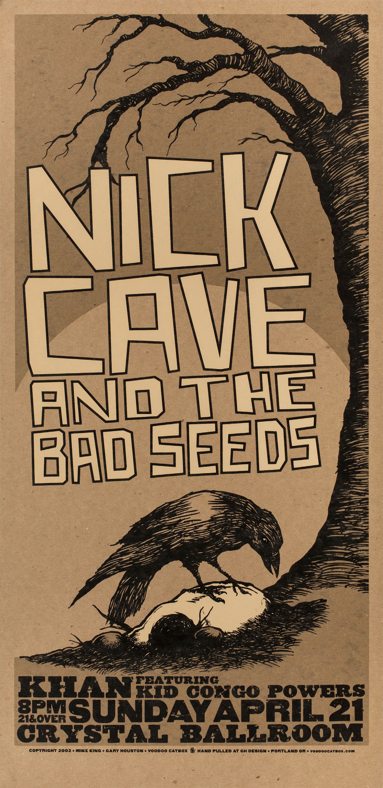 MXP-89.1 Nick Cave & The Bad Seeds Crystal Ballroom 2002 Concert Poster