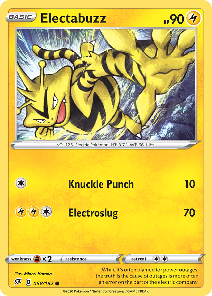 Electabuzz (58/192) - Rebel Clash Pokémon Card