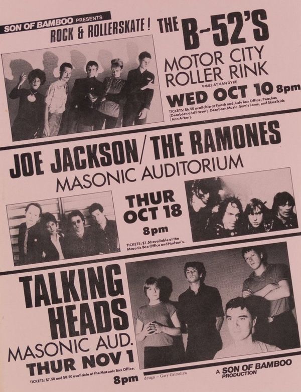 The B52s with Ramones Motor City Roller Rink & Masonic Auditorium 1979