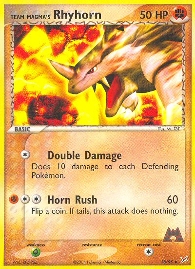 Team Magma's Rhyhorn (38/95) - Team Magma vs Team Aqua Pokémon Card