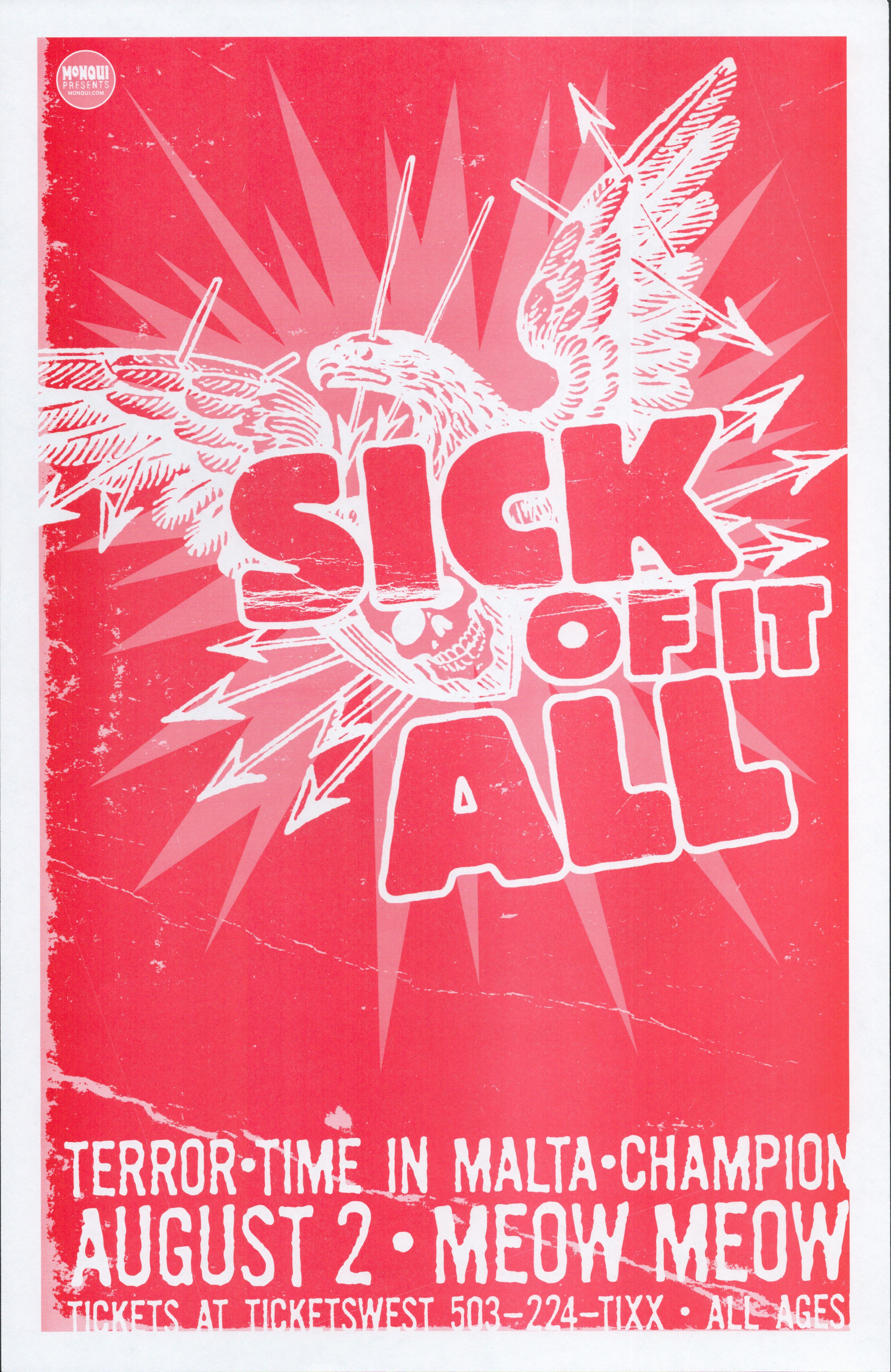MXP-141.25 Sick Of It All Meow Meow 2004 Concert Poster