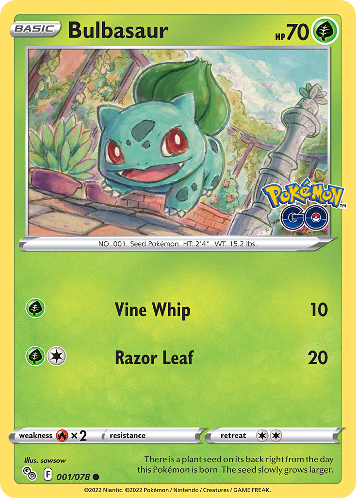 Bulbasaur (1/78) - Pokémon GO Pokémon Card