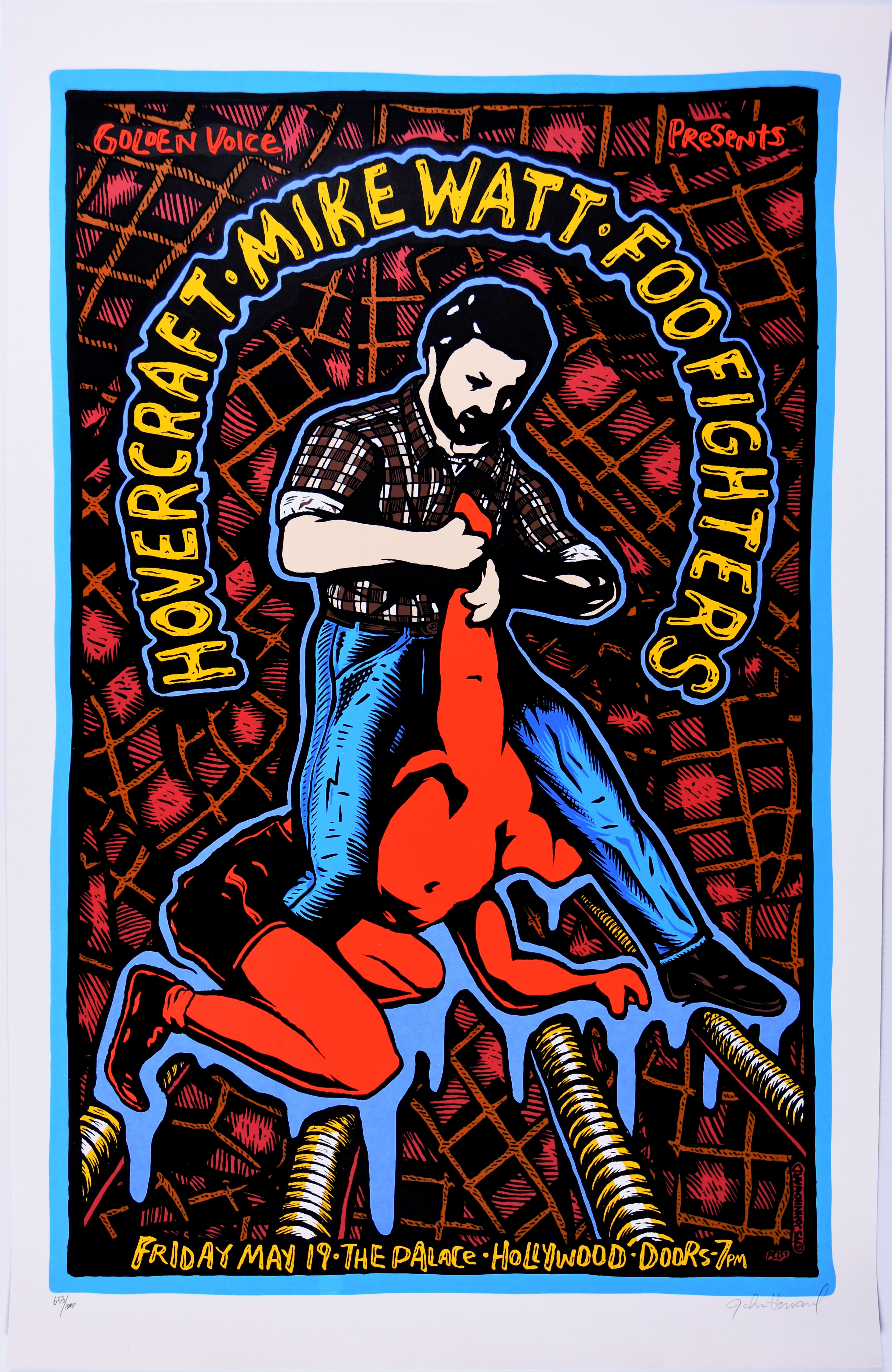 Foo Fighters with Mike Watt & Hovercraft (featuring Eddie Vedder) The Palace 1995 Concert Poster