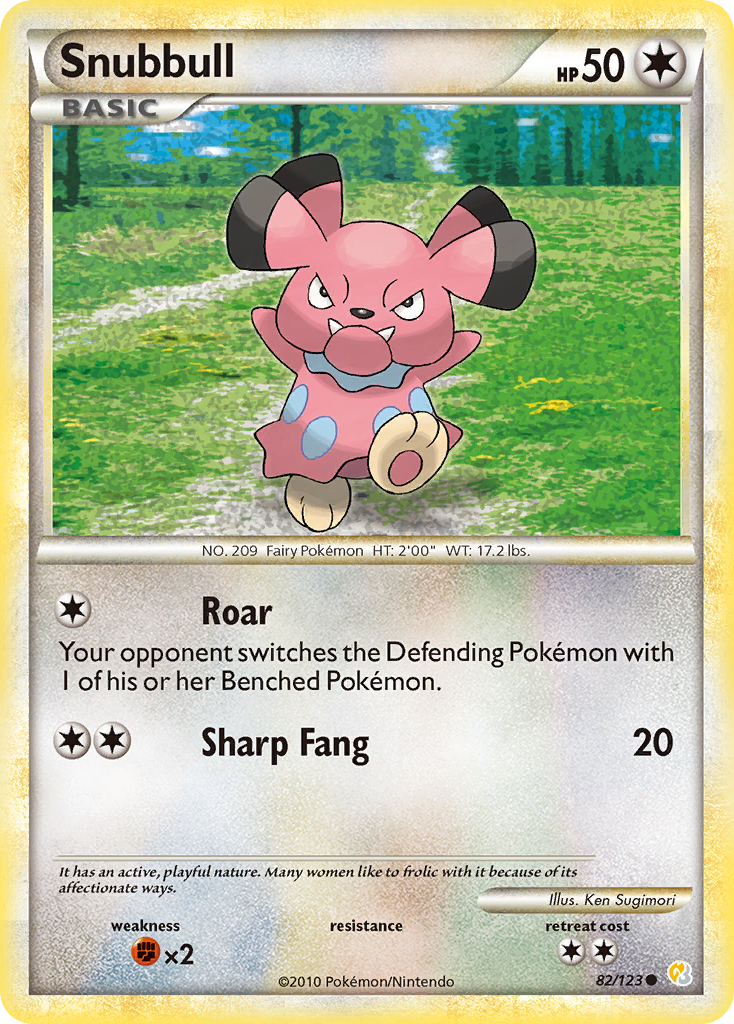 Snubbull (82/123) - HeartGold & SoulSilver Pokémon Card