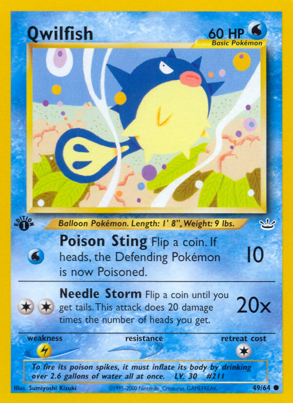 Qwilfish (49/64) - Neo Revelation Pokémon Card