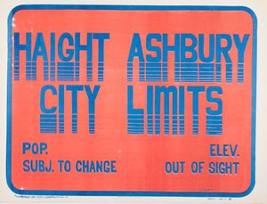 Haight Ashbury City Limits Headshop Poster 1967