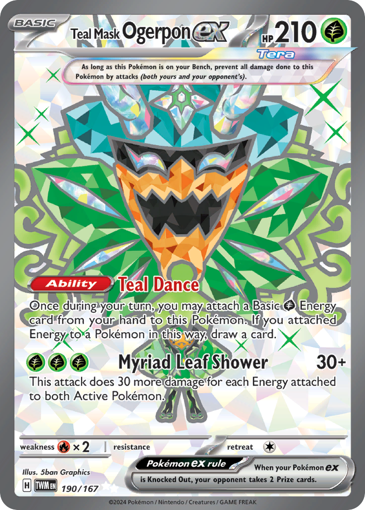 Teal Mask Ogerpon ex (190/167) - Twilight Masquerade Pokémon Card