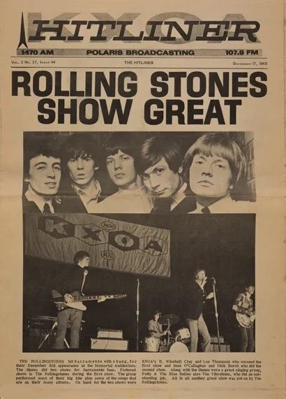 Rolling Stones Hitliner Newspaper Issue 1965 Concert Poster