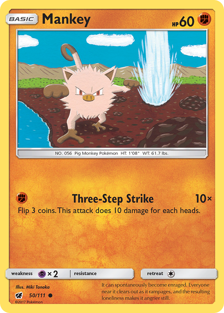 Mankey (50/111) - Crimson Invasion Pokémon Card