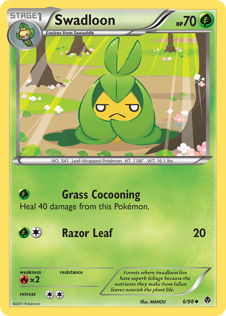 Swadloon (6/98) - Emerging Powers Pokémon Card