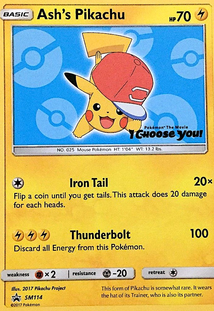 Ash's Pikachu (SM114) - SM Black Star Promos Pokémon Card