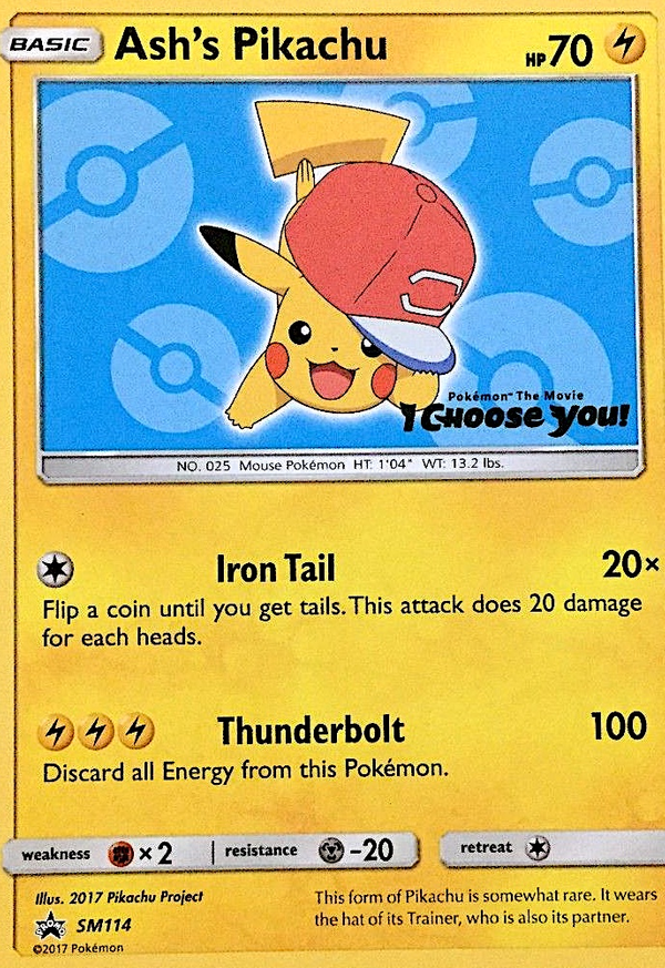 Ash's Pikachu (SM114) - SM Black Star Promos