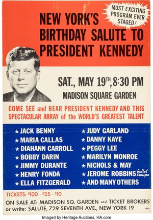 John F Kennedy Birthday Event Madison Square Garden 1962