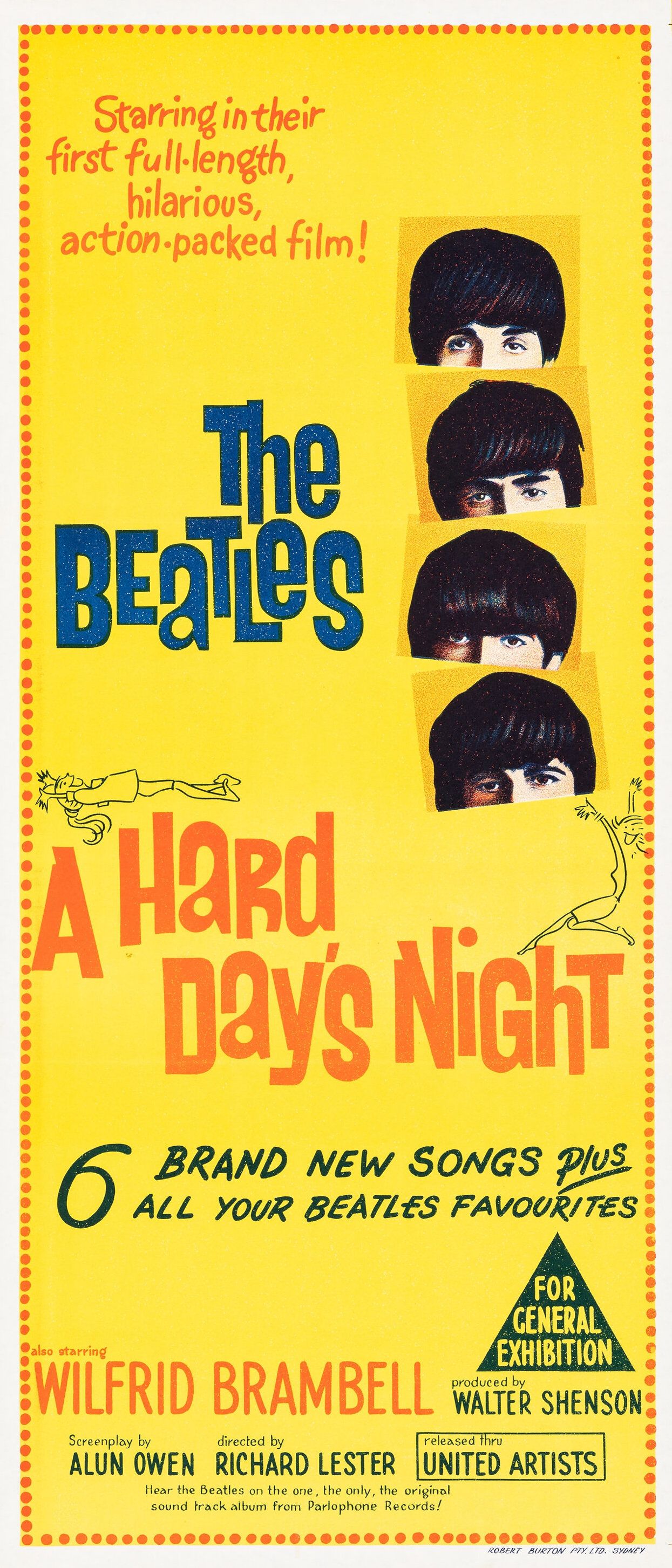 The Beatles A Hard Day's Night Australian Film Poster 1964 Concert Poster