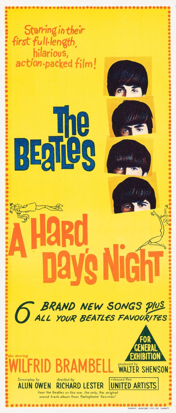 The Beatles A Hard Day's Night Australian Film Poster 1964