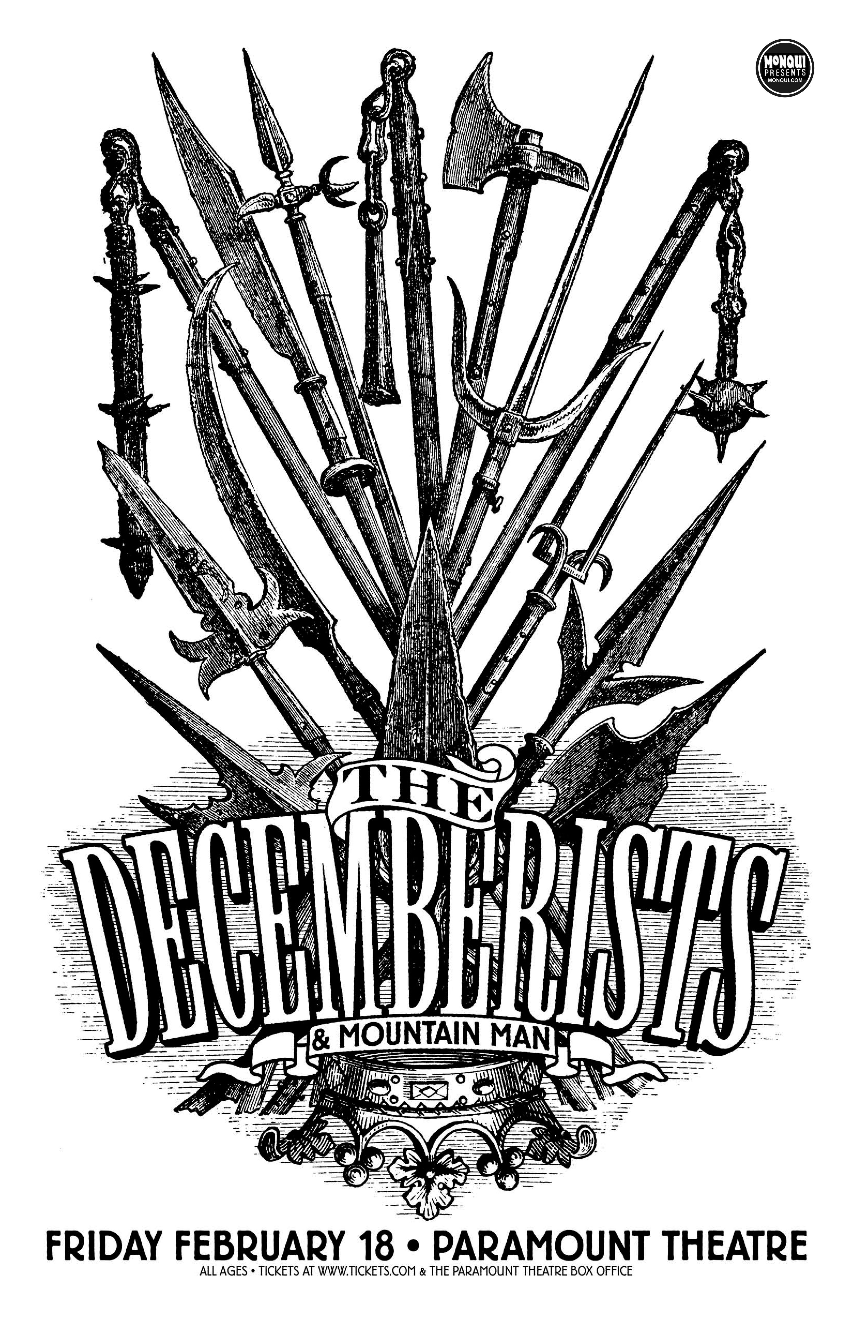 MXP-140.30 Decemberists 2010 Paramount Theater  Feb 18 Concert Poster