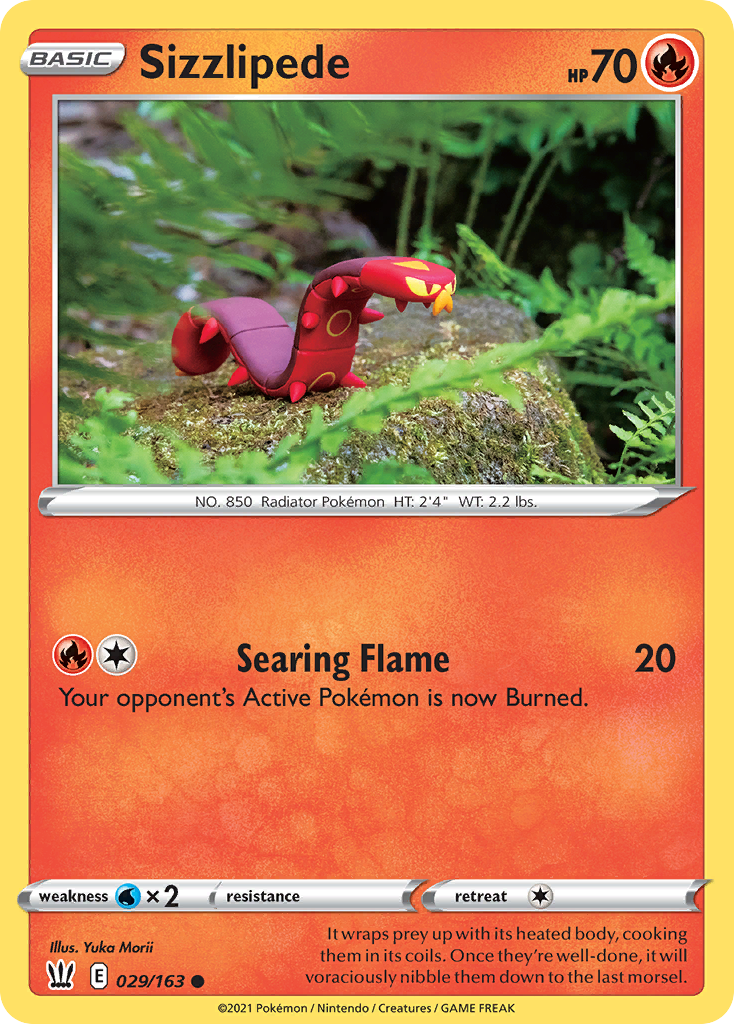 Sizzlipede (29/163) - Battle Styles Pokémon Card