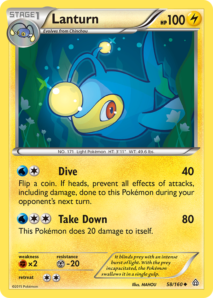 Lanturn (58/160) - Primal Clash Pokémon Card