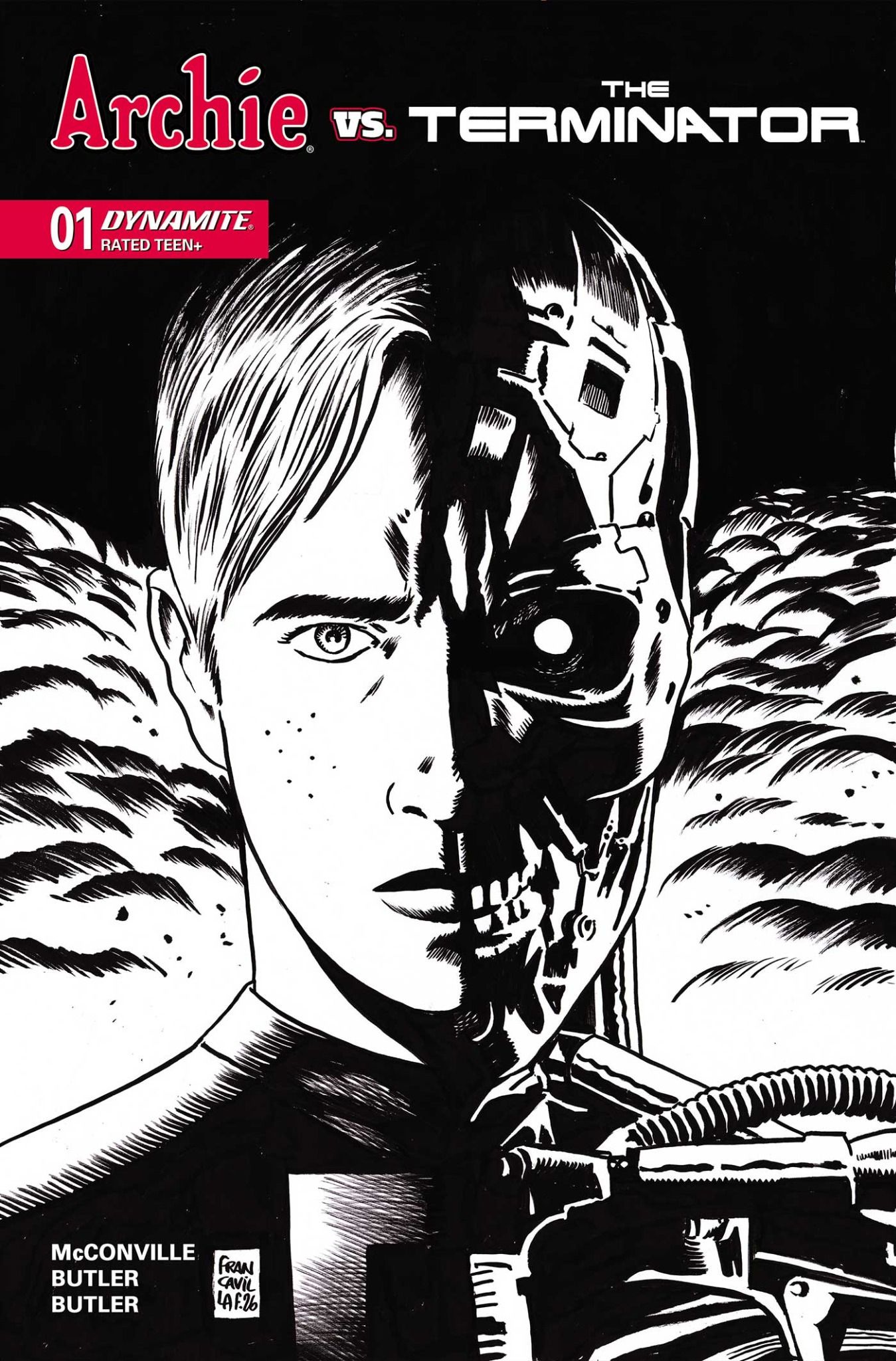 Archie Vs The Terminator #1 (Cvr O Inc 1:25 Francesco Francavilla Line Art Variant) Comic