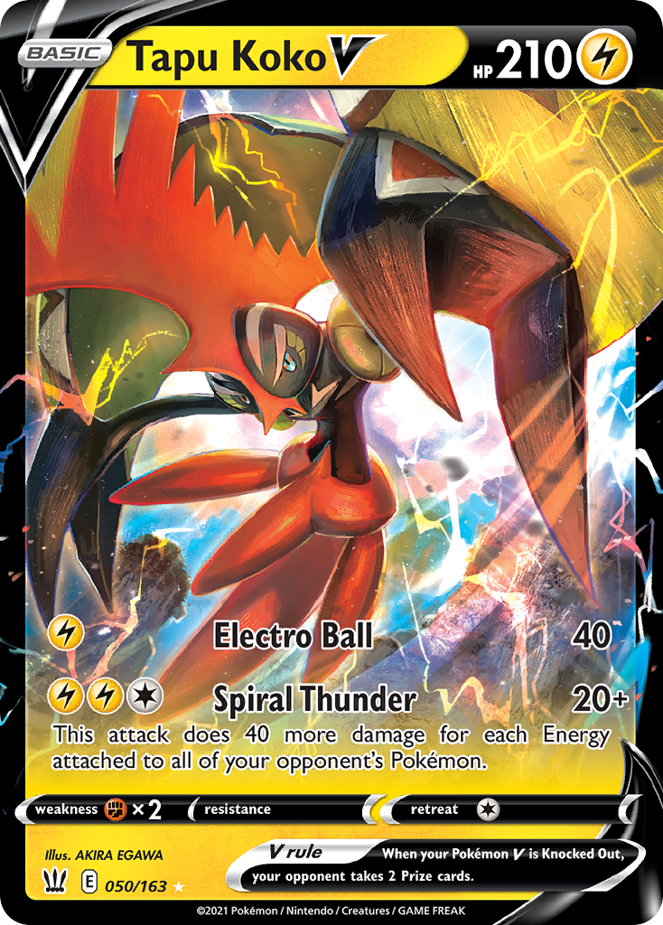 Tapu Koko V (50/163) - Battle Styles Pokémon Card