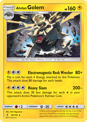 Alolan Golem (42/145) - Guardians Rising
