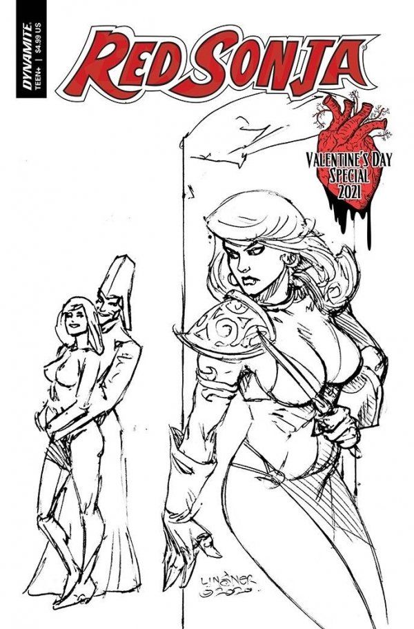 Red Sonja Valentine's Day Special #1 (20 Copy Linsner B&w Cover)